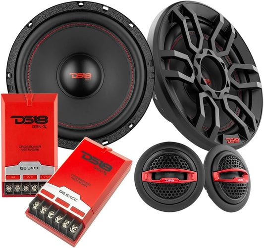 GEN-X6.5C Component Set - 6.5", 2-Way, 150W Max, 50W RMS, Black Paper Cone, Tetorn Dome Tweeters, 4 Ohms - Clarity Unparalled by Other Speakers in Their Class (2 Speakers) (GENX65C)
